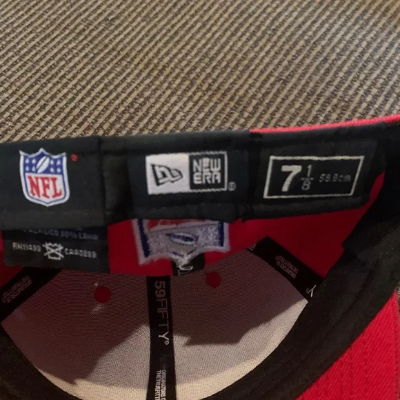 🔥🔥SOLD🔥🔥NWT Kansas City Chiefs flat bill fitted cap 59 Fifty size 7 1/8 NFL - Picture 4 of 5